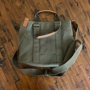 NWOT FEED Small Canvas Bag Army Green